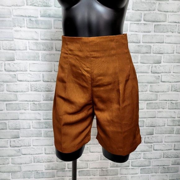 Vintage 80s 90s Chaus Womens S Rust Orange High Waisted Dress‎ Casual Shorts - Picture 1 of 5